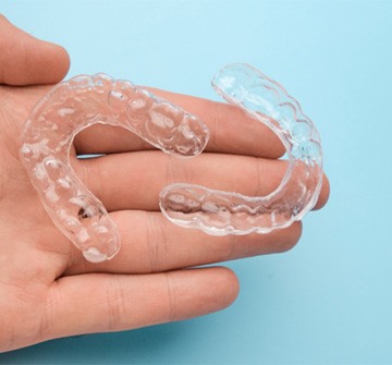 a closeup of clear aligners 