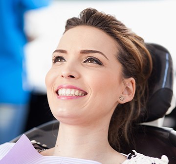 Young woman at dental checkup and teeth cleaning dentistry for teens visit